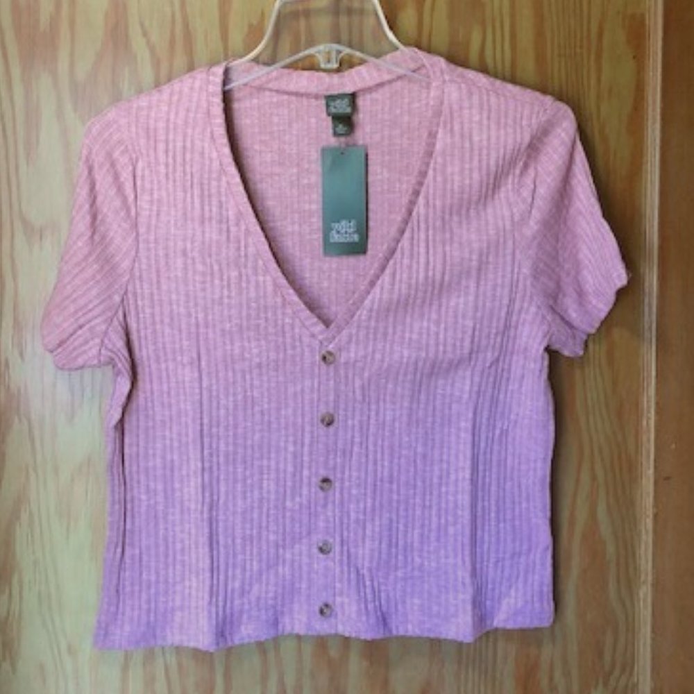 NWT Pink Short Sleeve Top Juniors XL
